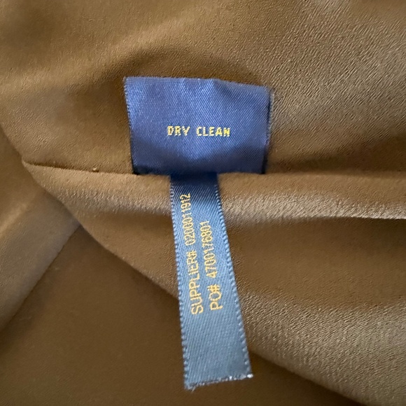 Polo Ralph Lauren 100% Silk Maxi Skirt Olive Green Long Trumpet Minimalist 6 - Picture 9 of 12